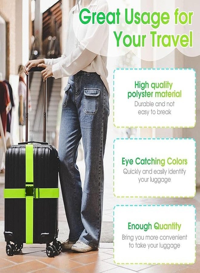 Rasdion Luggage Strap | Luggage Belt for Suitcase & Trolley Bags | Travel Belt with Quick Release Adjustable Buckle for Suitcase (4 Pcs, Green) - Image 4